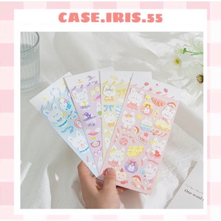 Sticker Hoạ Tiết Gấu Thỏ Kim Tuyến Lấp Lánh