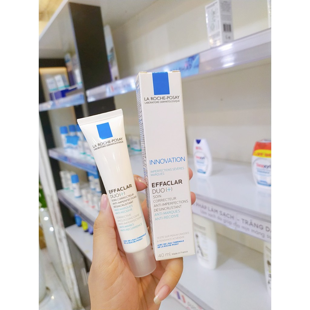 Bộ đôi kem dưỡng, làm sạch và giảm mụn La Roche-posay effaclar duo+ 40ml + effaclar puriying foaming gel 50ml