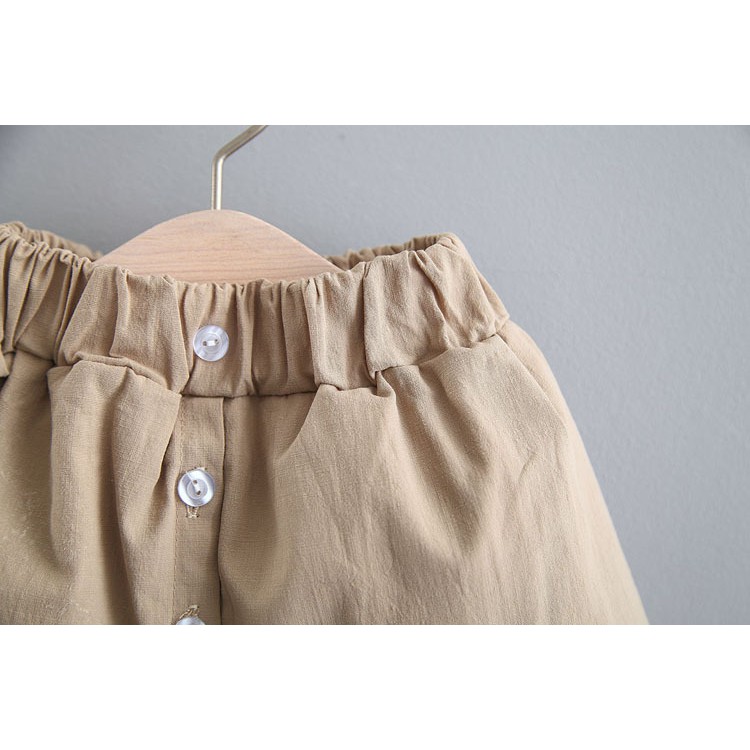 Bộ đồ bé gái áo 2 dây với quần giả váy