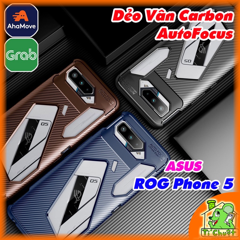 [Ảnh Thật] Ốp Lưng ASUS ROG Phone 5/ 5 Pro/ Ultimate AutoFocus Vân 3D Carbon Chống Sốc