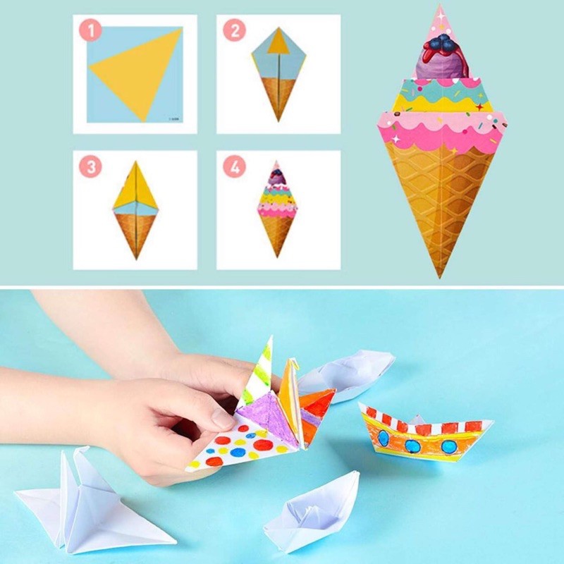 ORIGAMI 3D - TRÒ CHƠI GẤP GIẤY NHIỀU MÀU SẮC CHO BÉ