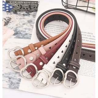 Dây nịt thắt lưng dây da pu mềm 4718 đục lỗ trái tim độc lạ