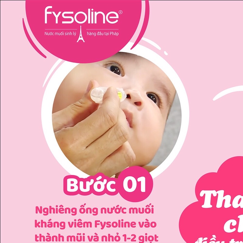 Nước muối sinh lý Fysoline Pháp hỗ trợ nghẹt mũi, sổ mũi - Vàng