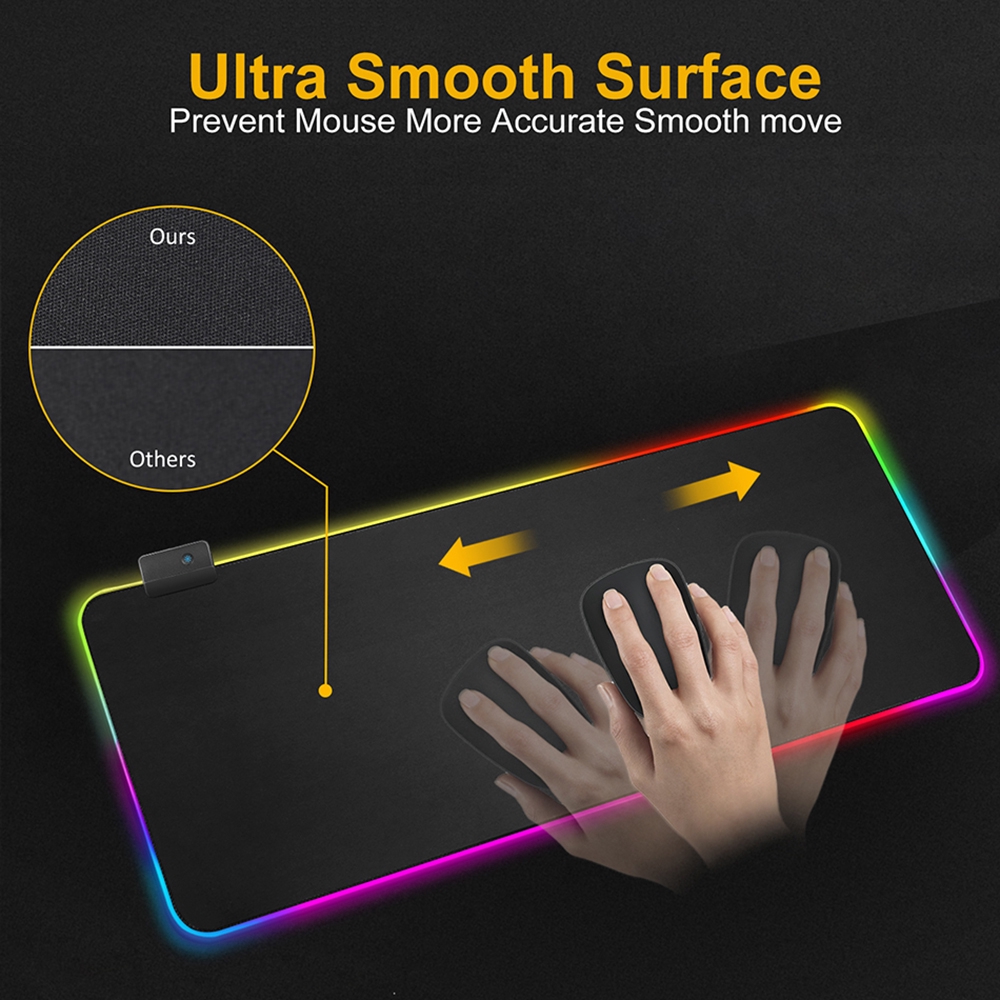 MAGIC Non-slip USB Extended LED Desk Blanket Keyboard Mice Mat Mouse Pad