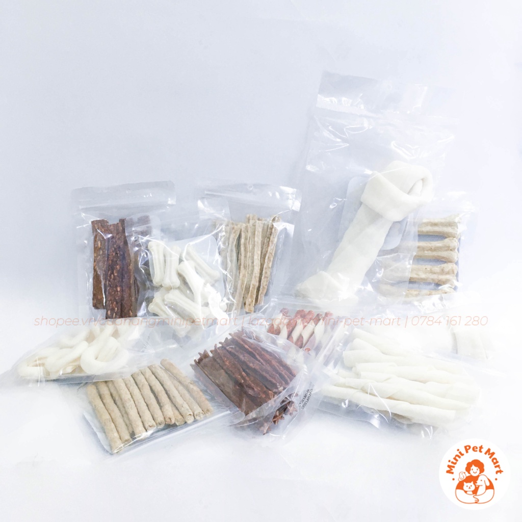 Xương da bò TÀI HƯNG THỊNH 608 (5 cái) - bánh xương, snack, bánh thưởng, xương gặm cho chó