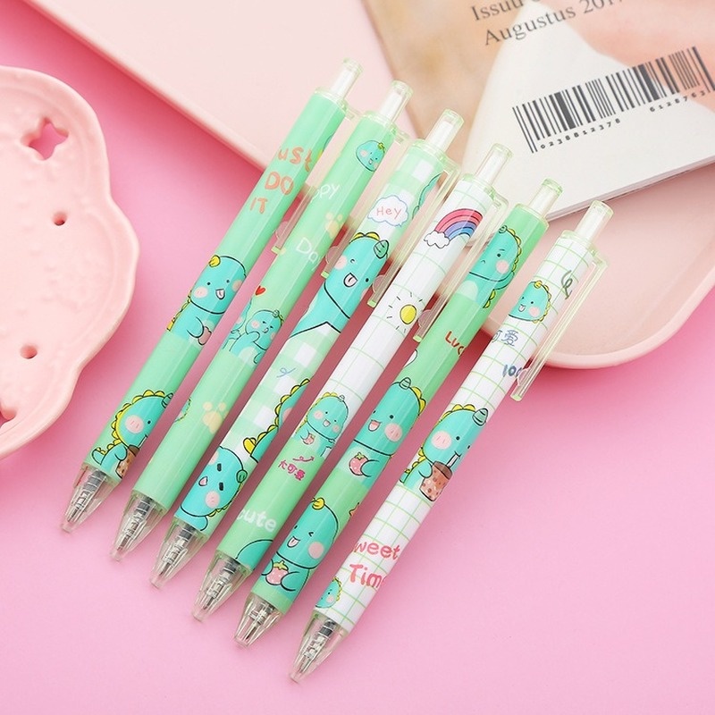 1 Bút Bi Hình Khủng Long Dạng Nhấn Ngòi 0.5mm Dung Tích Lớn Cho Học Sinh/Văn Phòng