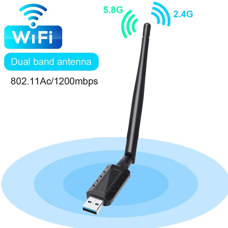 Bộ Chuyển Đổi Ăng Ten Wifi Băng Tần Kép 1200mbps 5dbi | BigBuy360 - bigbuy360.vn