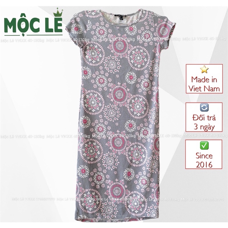 đầm suông body f21 vnxk xám hoa