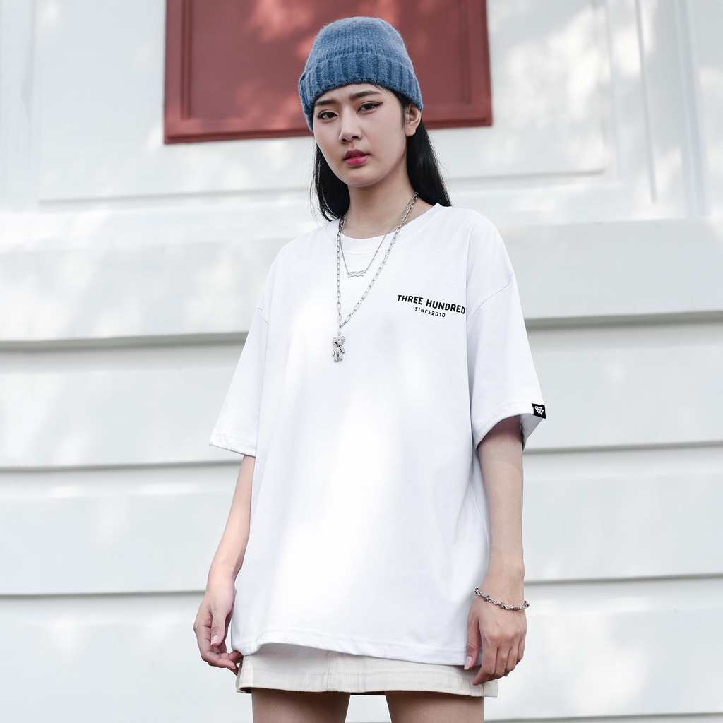 Áo Thun Màu Trắng In Chữ Nostalgia Màu Xanh Chất Liệu 100% Cotton Form Rộng Thoải Mái Unisex Nam Nữ