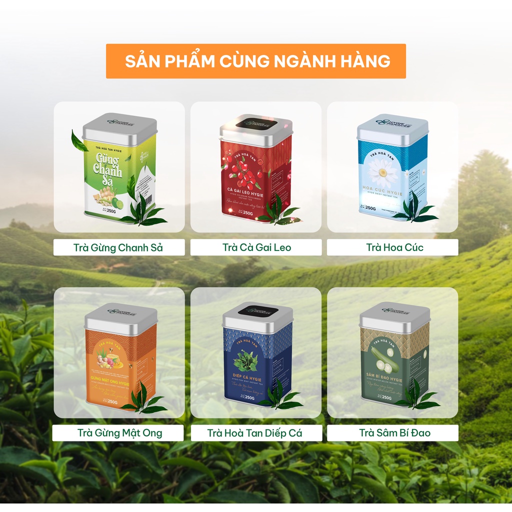 Trà Lạc Tiên Tâm Sen hòa tan Hygie 50g/250g giúp giảm căng thẳng ngủ ngon