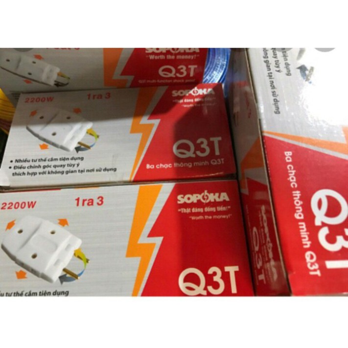 Phích Cắm Điện Thông Minh 1 Chia 3 SOPOKA Q3T
