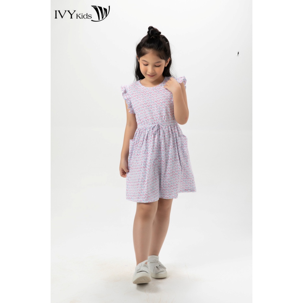 Đầm thun tay hến bé gái IVY moda MS 42G1324
