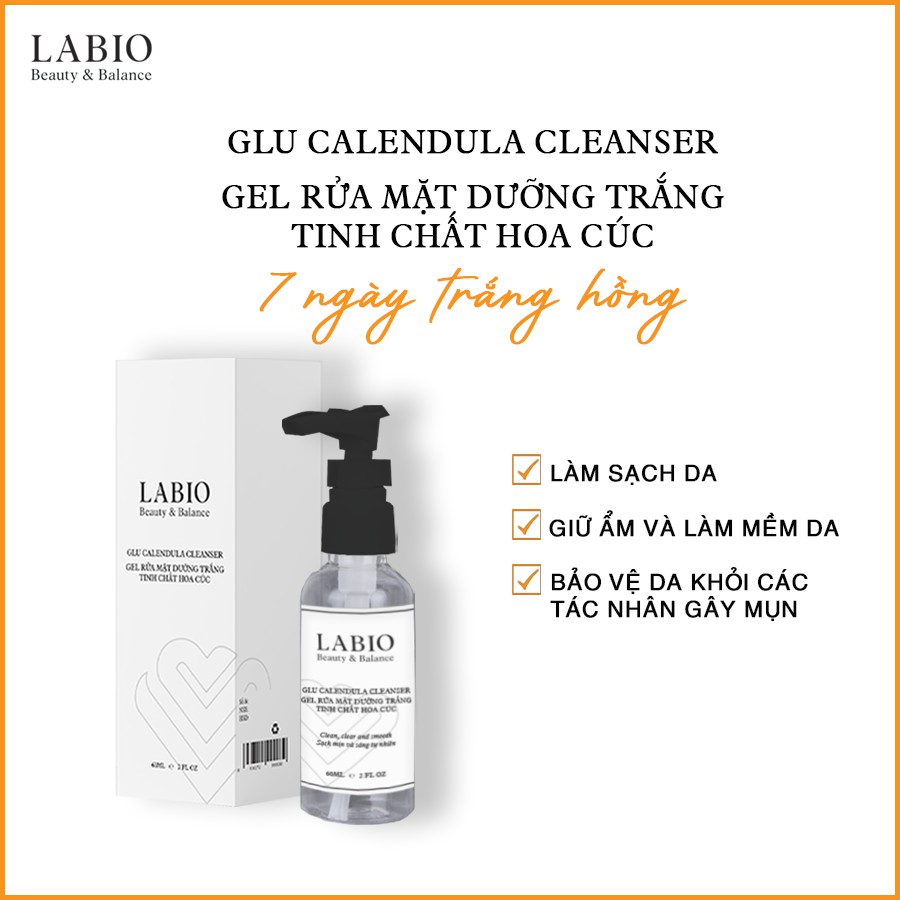 Sữa rửa mặt tinh chất hoa cúc dạng gel - Glu Calendula Cleaner 60ml