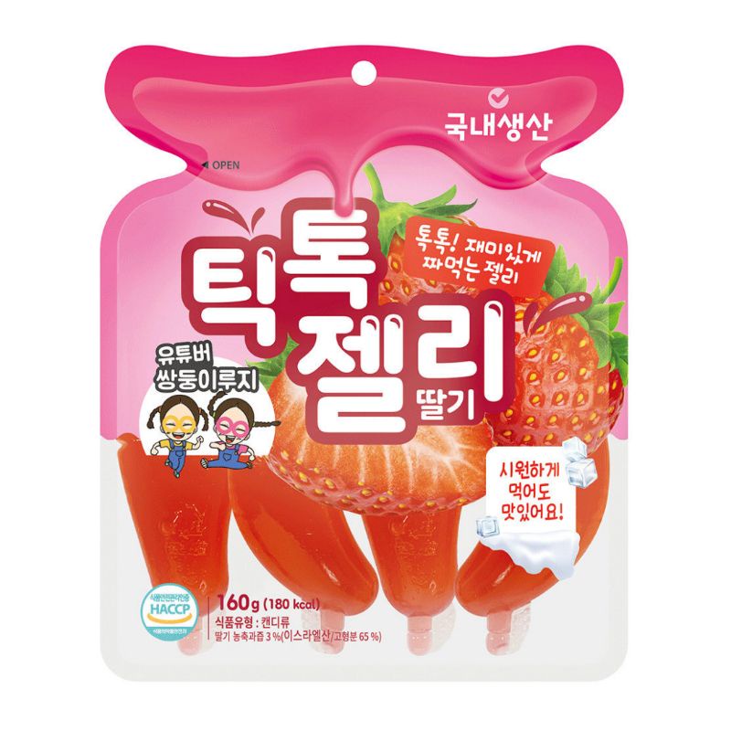 Thạch Tiktok Hàn Quốc Vị Dâu, Nho, Đào, Táo Gói 160g