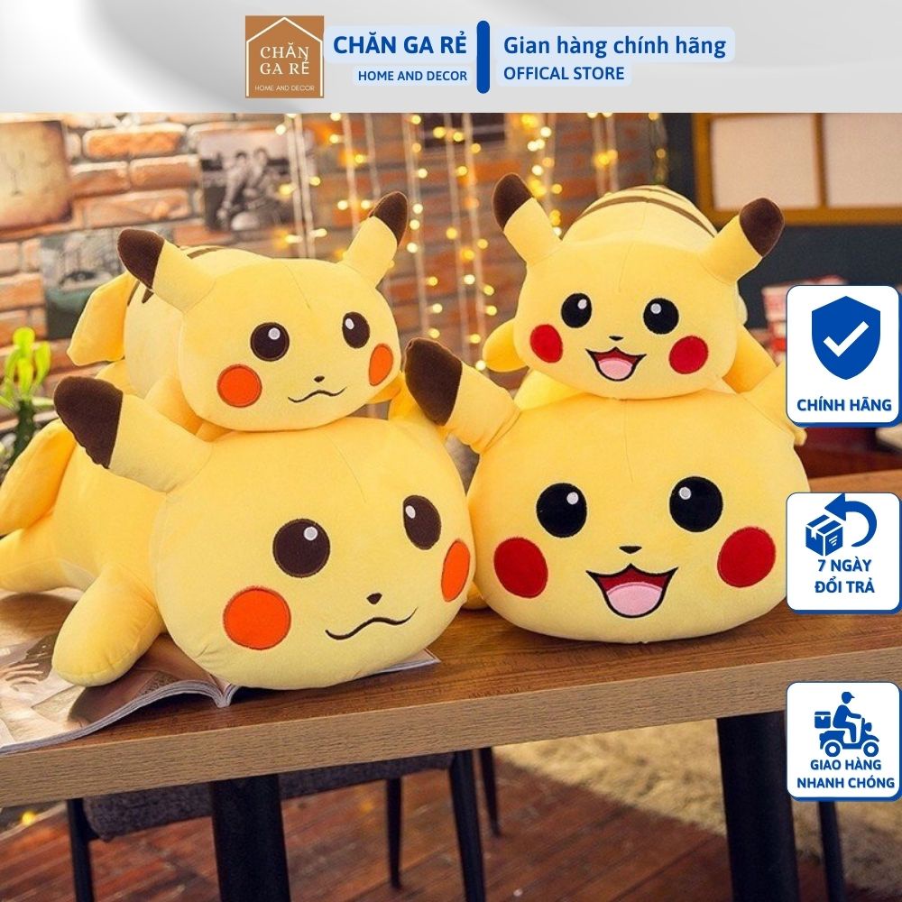 [Hàng Nhập Khẩu]Gấu Bông Pikachu-Gối Ôm Pikachu-Thú Nhồi Bông Cao Cấp 40cm 50cm 70cm 90cm