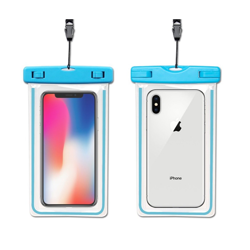 Túi chống nước dạ quang WaterProof cho điện thoại 6 inch chuẩn chông nước IPx8 phát sáng trong tối - Hàng nhập khẩu