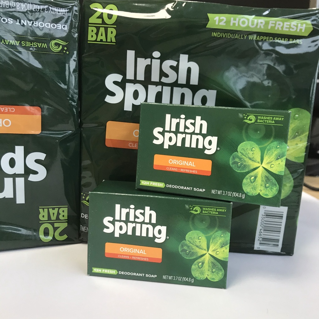 Xà bông cục Irish Spring Mỹ Deodorant Soap Original - Xà bông tắm Spring 104.8g