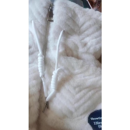 Áo khoác lông thỏ thiết kế nổi vân áo siêm mềm mịn siêu ấm có dây mới nhất 2021
