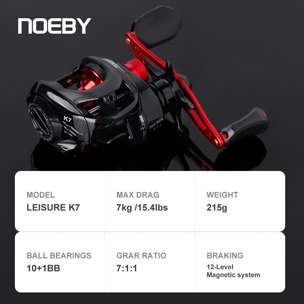Máy ngang câu lure cao cấp Noeby Leisure K7 Phukiencaulure25 máy câu ngang hàng chính hãng