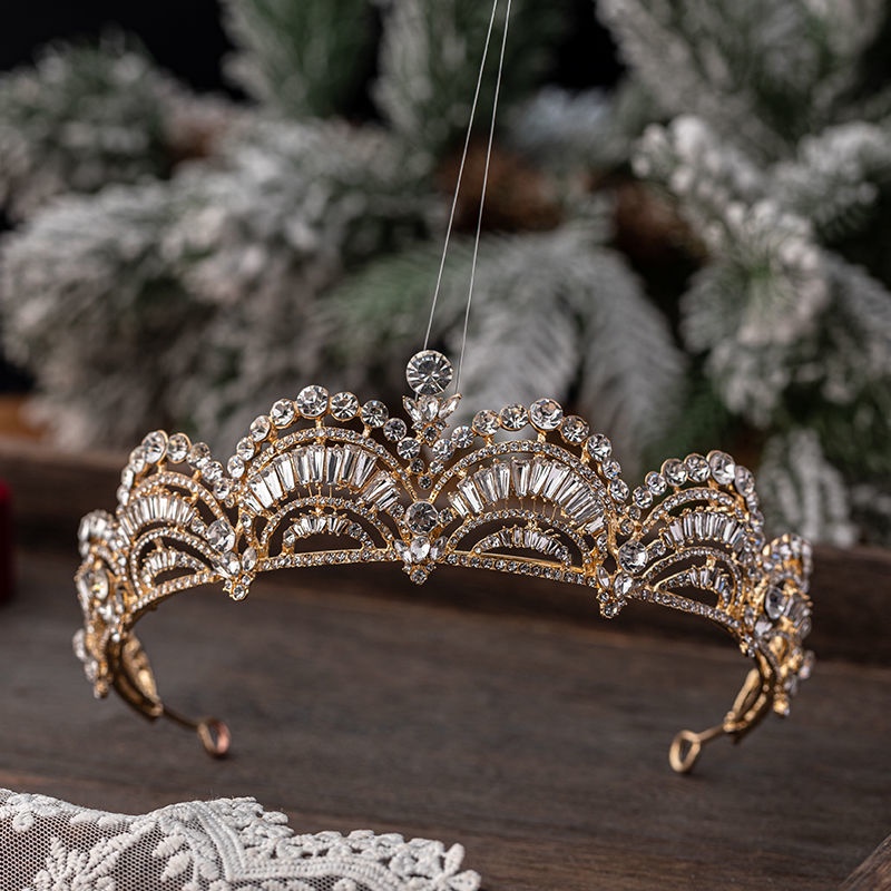Vương Miện Đội Đầu Đính Đá Pha Lê Sang Trọng Thời Trang Năm Kỷ 2021 Cho Cô Dâu