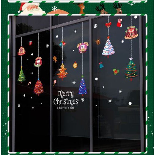 Bộ hình dán trang trí Noel và năm mới khổ lớn 60x90cm ( Mẫu 14)