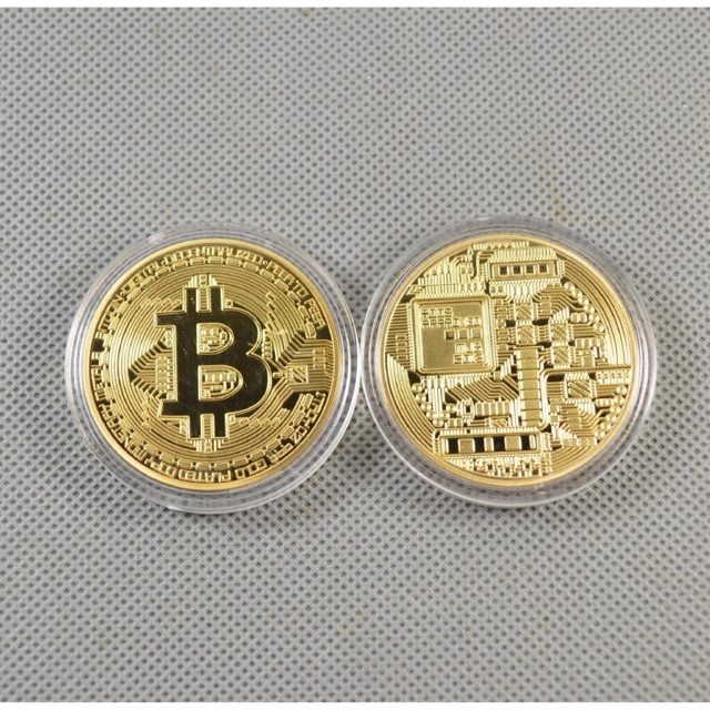 Đồng xu may mắn bitcoin mạ vàng 24+ hộp nhựa đi kèm | BigBuy360 - bigbuy360.vn