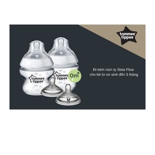 (thanh lý)Bình sữa Tomme Tippe Closer to nature PP 150ml (bình đôi )-trắng