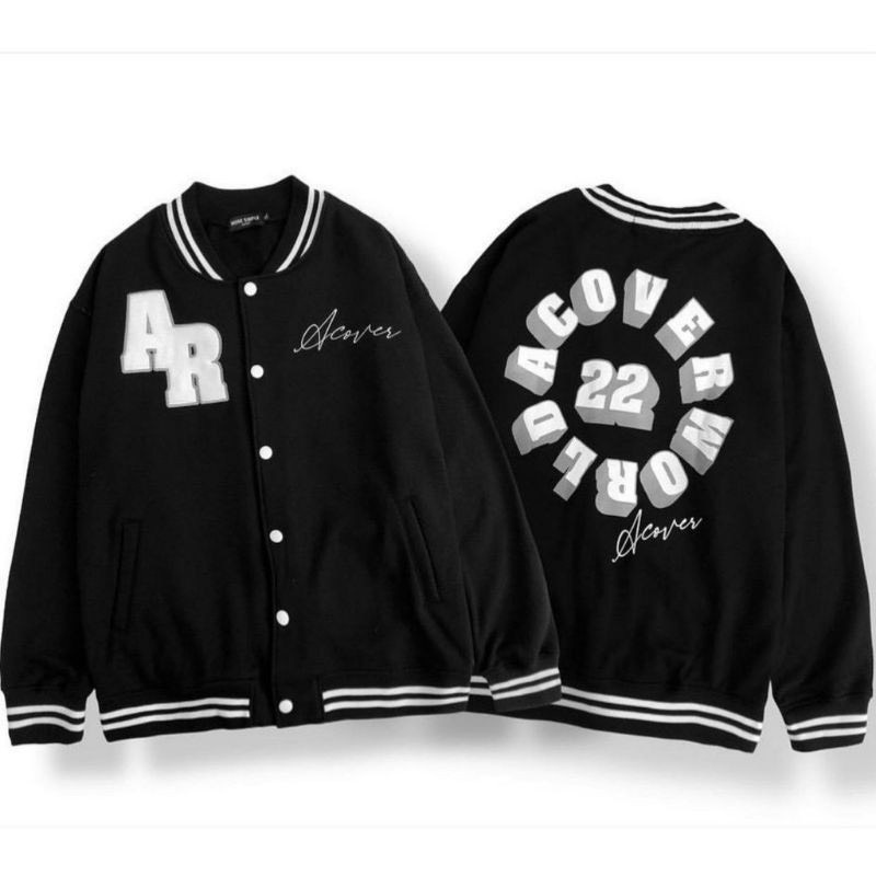 [FREE SHIP] ÁO KHOÁC NỈ BOMBER NÚT BẤM PHONG CÁCH HÀN AR