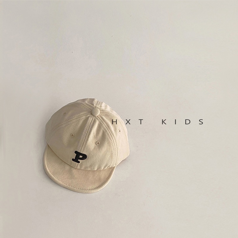 Nón vành mềm thêu chữ P phong cách Hàn Quốc thời trang xuân thu xinh xắn cho bé