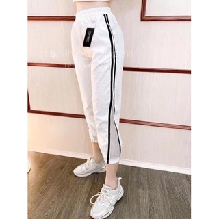 Quần baggy💖freeship💖quần dài pha lưới bo gấu phong cách - quần vải nữ chất đũi mềm mát không bai xù