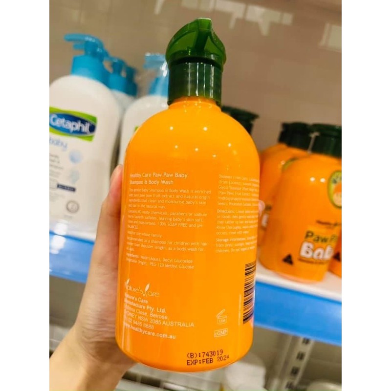 Sữa tắm gội Paw Paw Baby Healthy Care 500ml