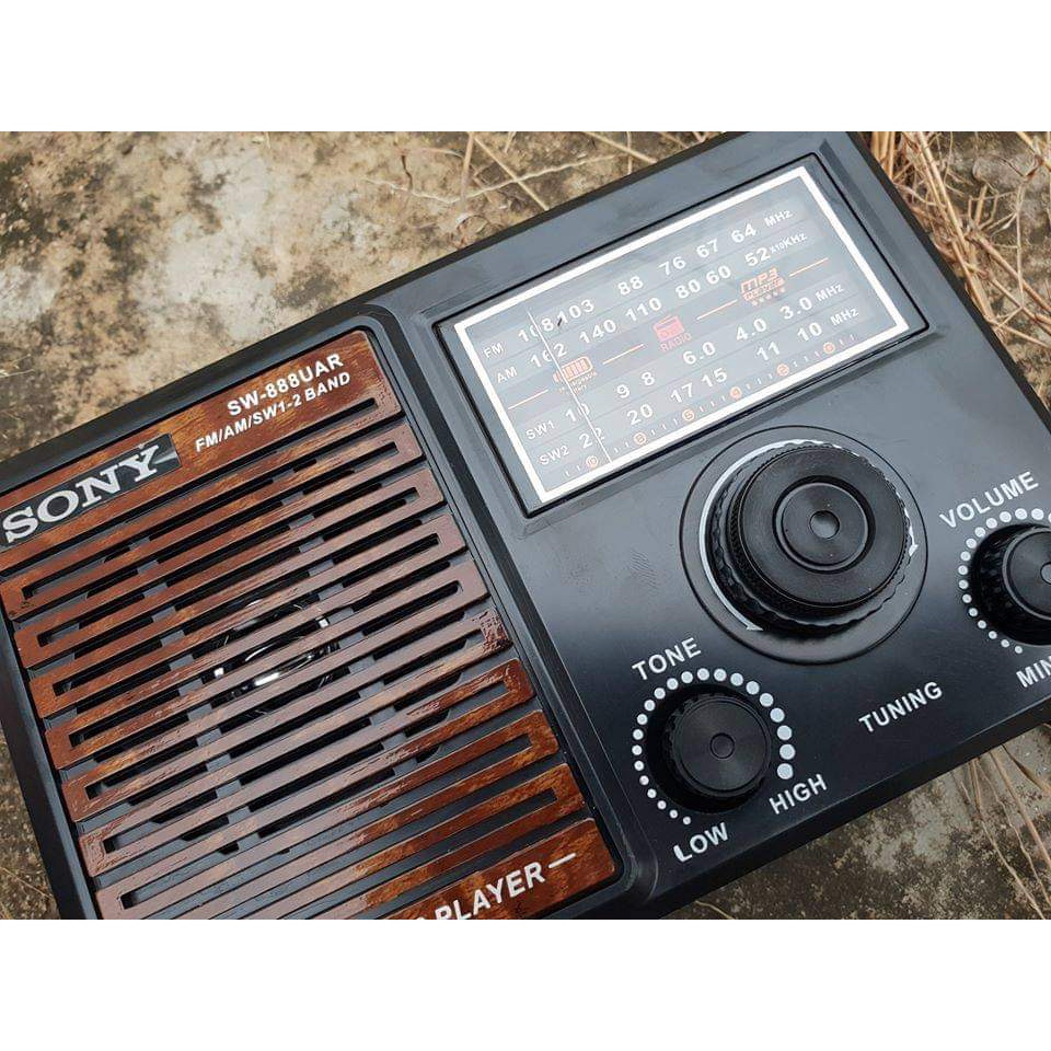 ĐÀI RADIO SONY SW-888 UAR  Siêu bền.Pin to tiết kiệm,Loa phát to và bắt được nhiều kênh - Hàng bảo hành.