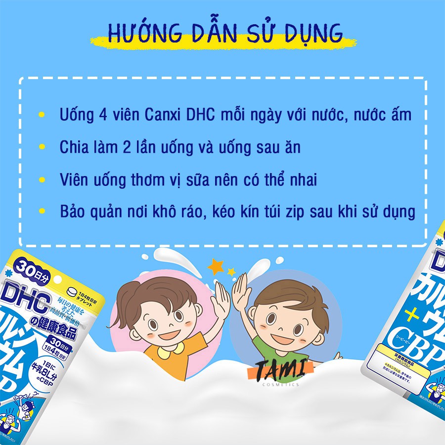 Viên uống bổ sung canxi DHC Nhật Bản Calcium + CBP giúp xương chắc khỏe thực phẩm chức năng gói 30 ngày TM-DHC-CA30