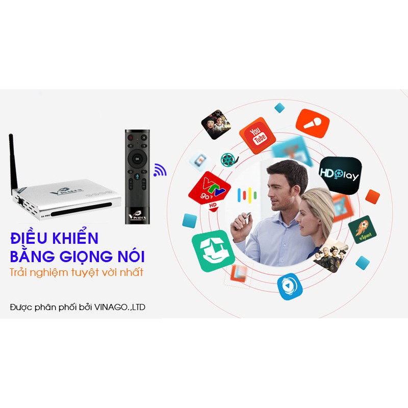 Android Tivi Box VINABOX X6 PRO - RAM 2GB, hỗ trợ Voice Search