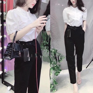 Sơmi phối ren