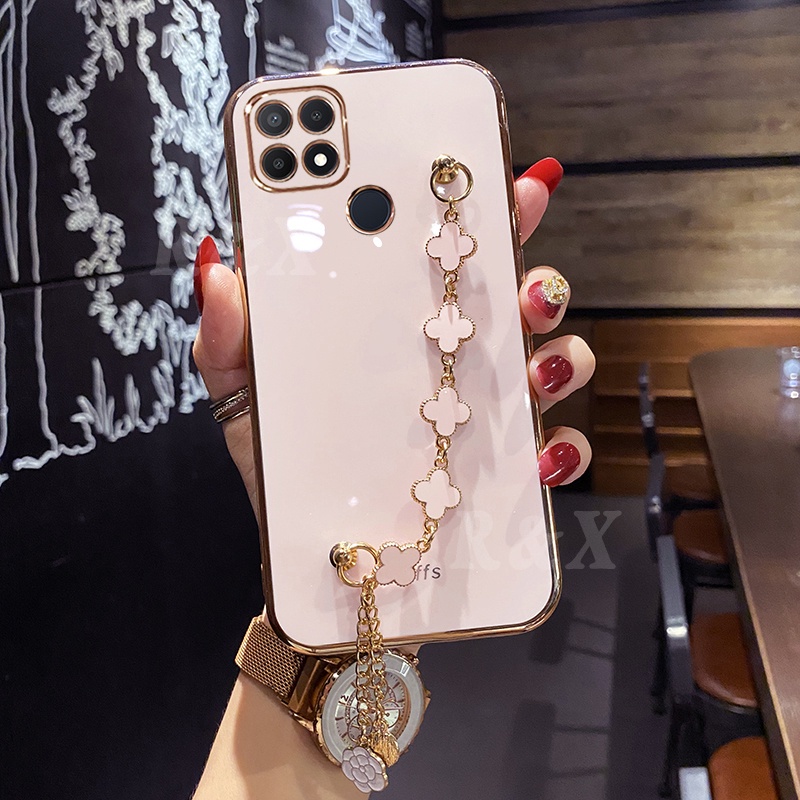 Ốp Điện Thoại Hình Cỏ Bốn Lá Cho Realme C21Y C25Y C35 C31 Realme8i 8 Pro C15 C12 C25 Narzo30A C25S 5i 6i 9i C3 C2 XT