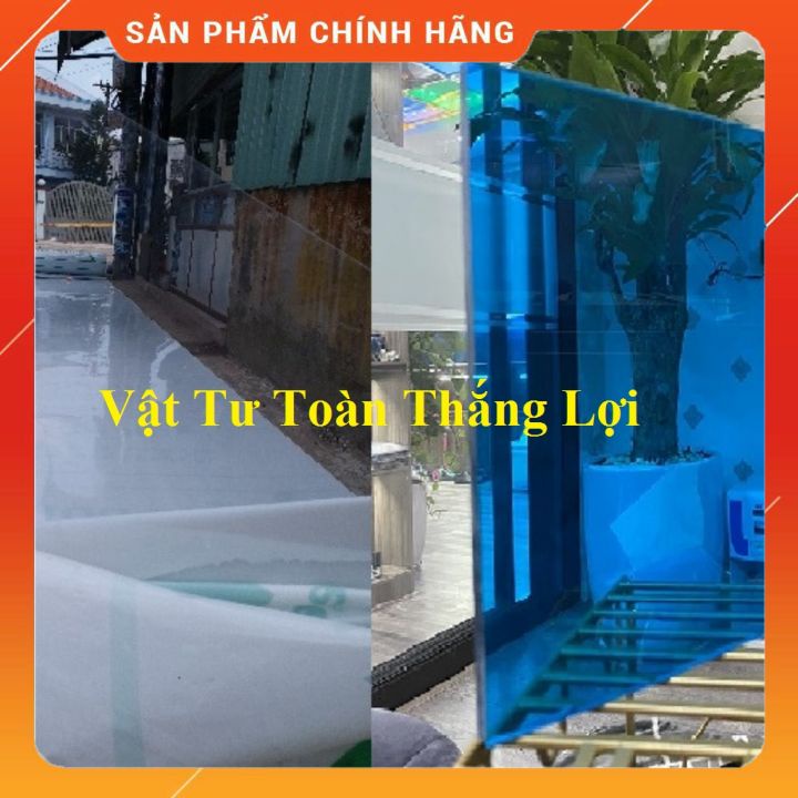 ( Khổ rộng 20cm, 30cm, 40cm, 50cm, 60cm, 70cm x dài 1,22m x 1,8ly ) Tấm nhựa lấy sáng Poly màu Trong suốt / Xanh