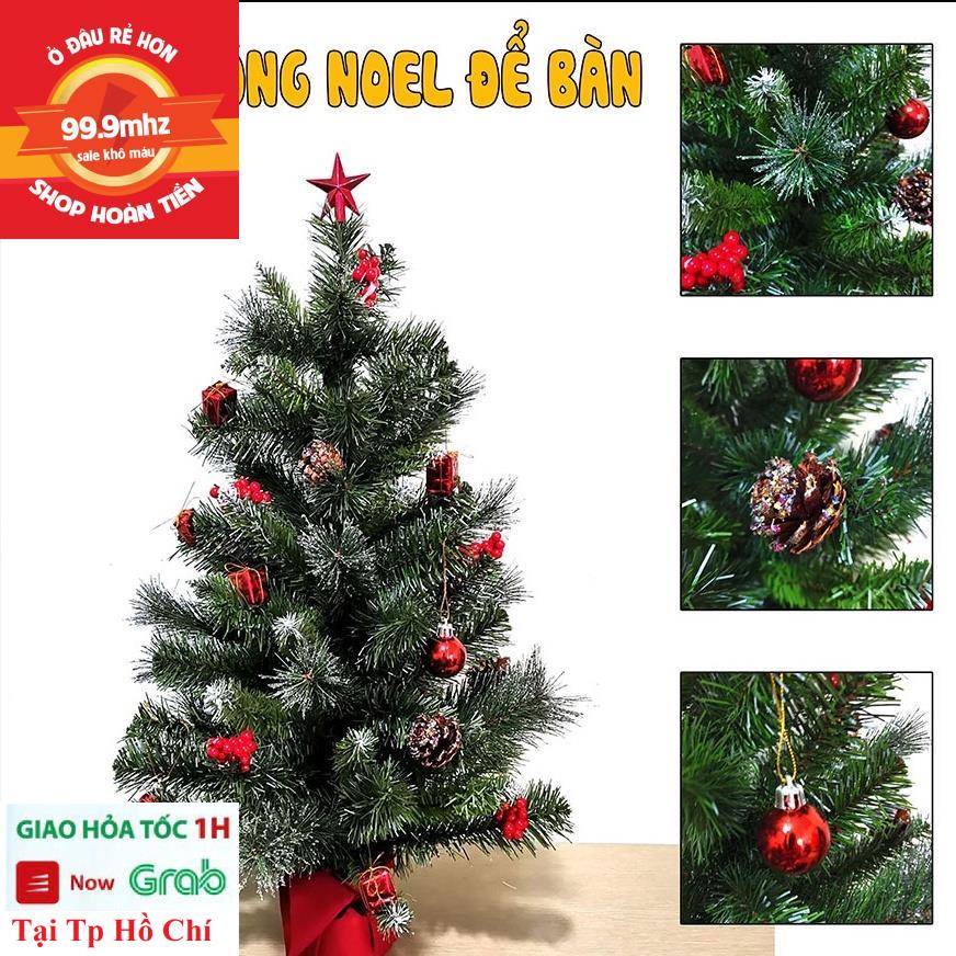 Cây Thông Noel Mini 3 Loại Lá Để Bàn Phủ Tuyết Tặng Kèm Trái Thông Quả Châu Và Ngôi Sao Trang Trí