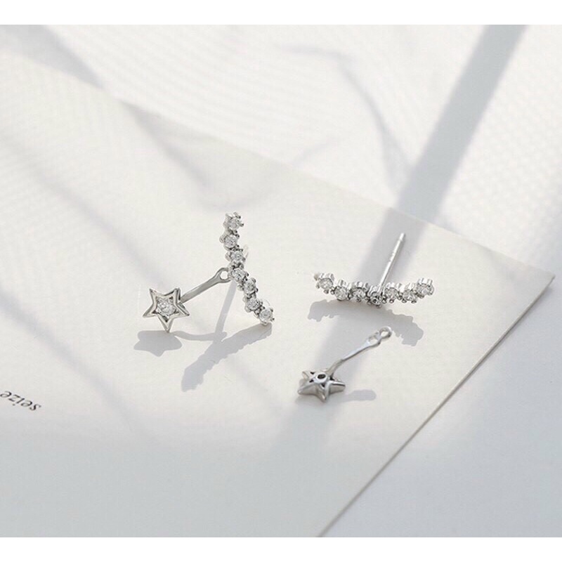 Khuyên tai ôm vàng tai thả sao băng bạc ta