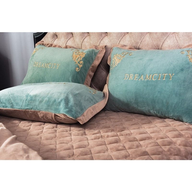 BỘ CHĂN GA GỐI NỈ NHUNG HOÀNG GIA CAO CẤP 5 MÓN(ga trần bông) Loại 1