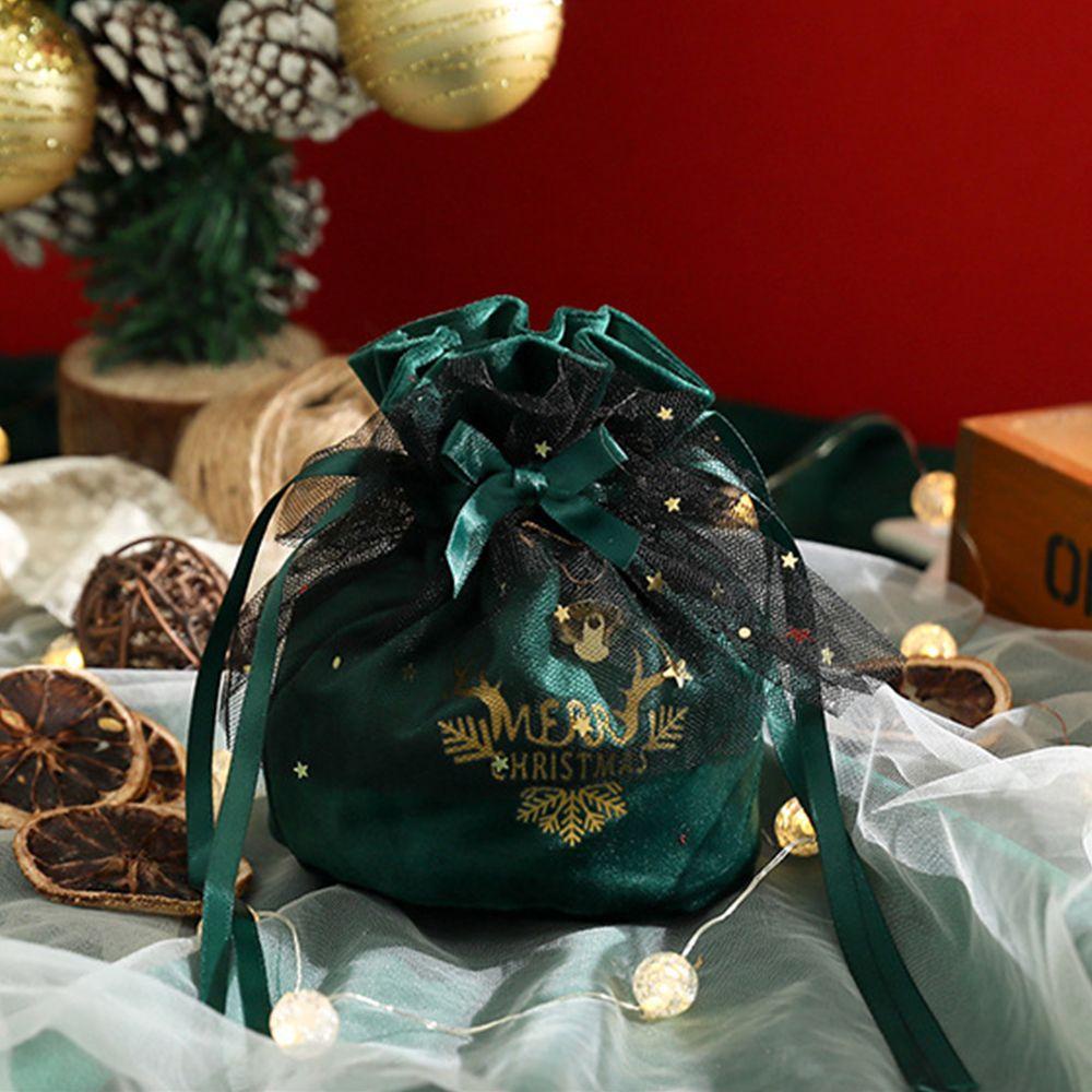 CHOOKEY Túi Nhung Đựng Quà Giáng Sinh Xinh Xắn