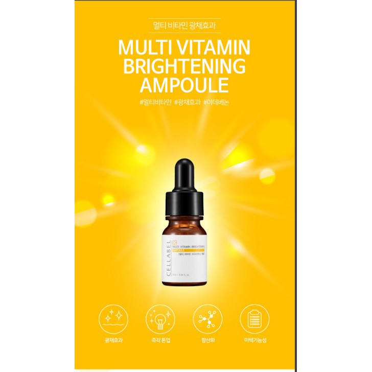 [Chính hãng] Sáng da chuyên sâu- Vitamin C MULTI VITAMIN BRIGHTENING AMPOULE ( 10ml*5ea)- CELLABEL- phân phối độc quyền