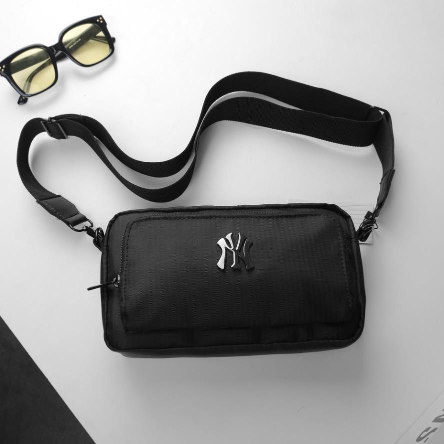 Túi đeo chéo nam nữ MLB NY Men Black, chất liệu vải polyester chống thấm nước [tny00026]