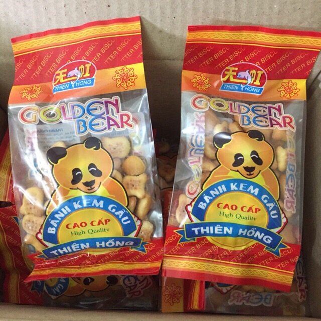 Thùng 20 Gói Bánh Gấu Nhân Kem Thiên Hồng 130gr