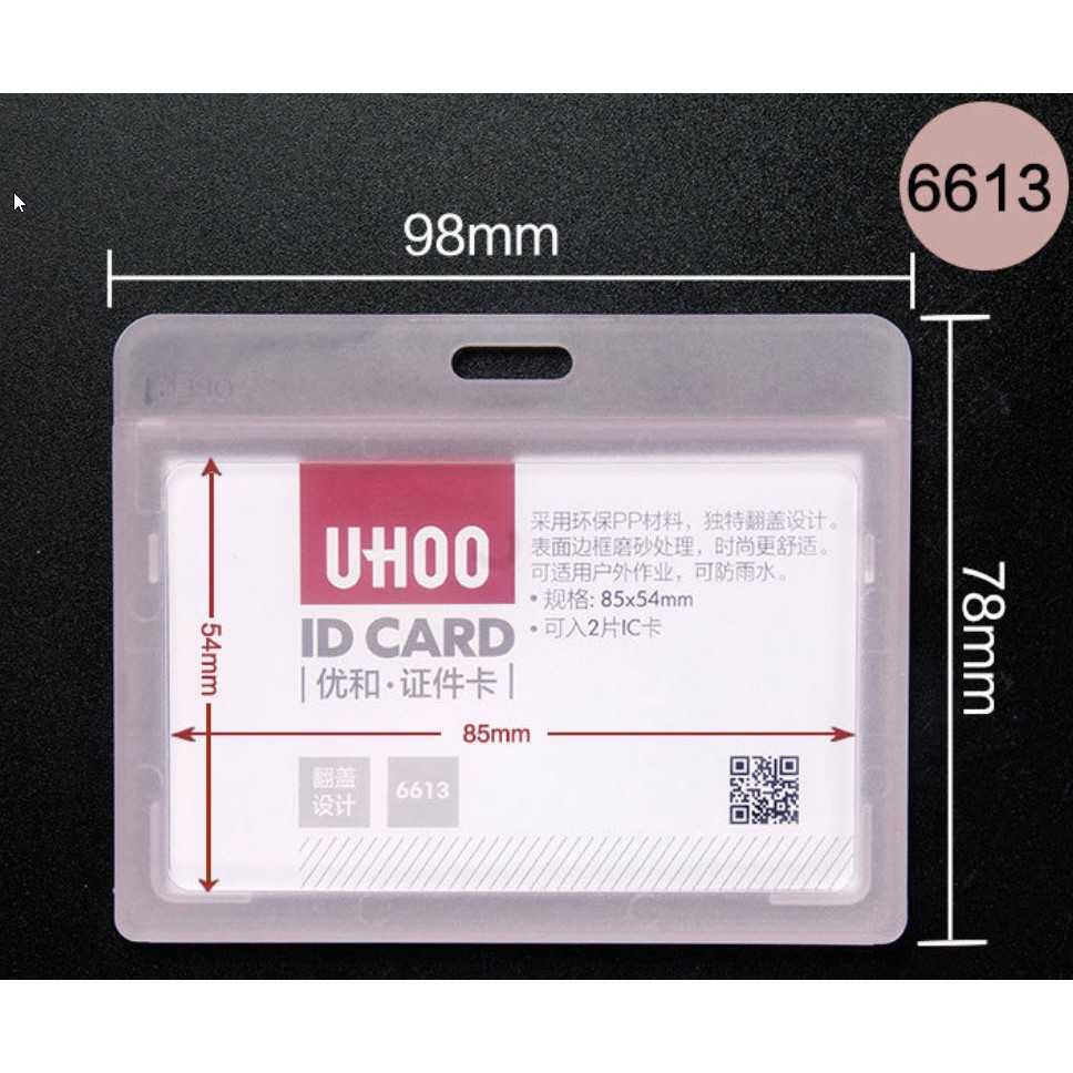 [ HCM ] Thẻ đeo bảng tên nhân viên văn phòng nhựa trong suốt cao cấp màu pastel Dọc và Ngang uhoo 6613 - 6614