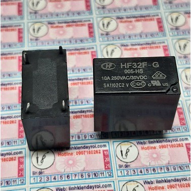 HF32F-G-005-HS JZC/HF32F-G-005-HS 10x20x15mm Relay 5Vdc chịu tải 10A 250VAC/30VDC
