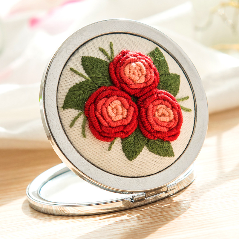 Gương trang điểm thêu tay 3D hai mặt diy sáng tạo Embroidery Kit Mirror