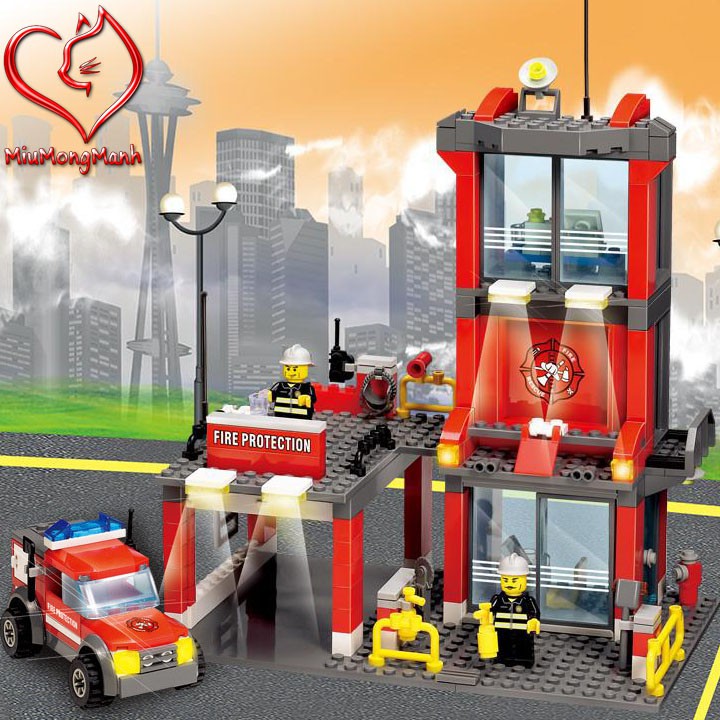 Trạm Cứu Hỏa 300 Chi Tiết City Lego Kazi Đồ Chơi Lắp Ráp Xếp Hình