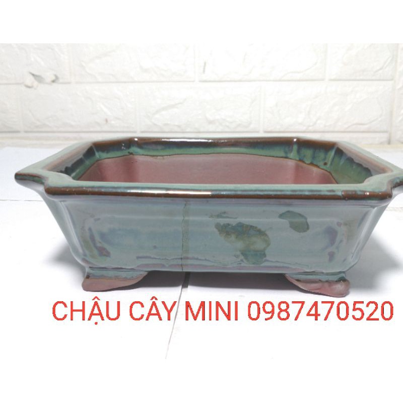 CHẬU CHỮ NHẬT N02 MINI,CHẬU GỐM SỨ CÂY CẢNH MINI