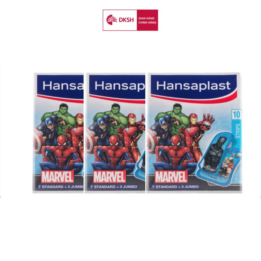 Combo 3 Gói Băng cá nhân Hansaplast Marvel gói 10 miếng,Độc quyền duy nhất tại Việt Nam-Thương hiệu số 1 của Đức